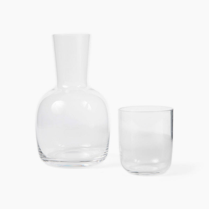 Clear Water Carafe and Glass