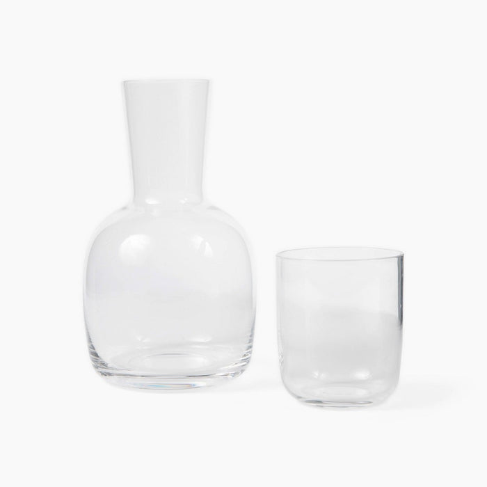 Clear Water Carafe and Glass