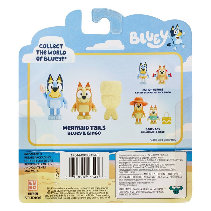 Bluey Mermaid Mini Figures - 2pk