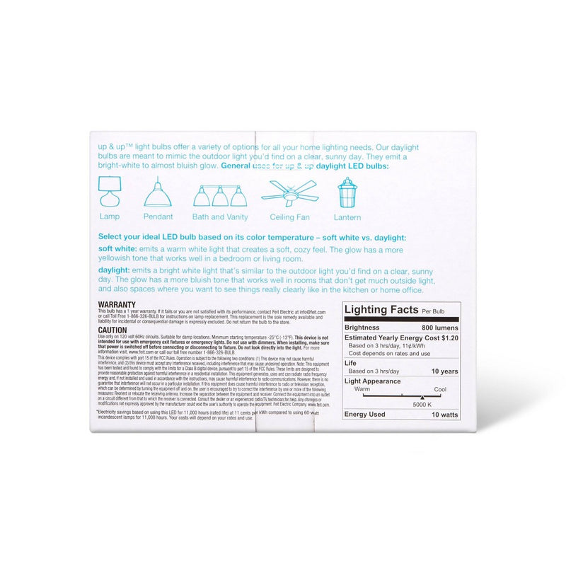 LED 60W 6pk Daylight Light Bulbs - up & up