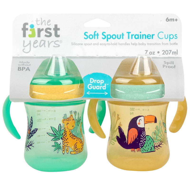The First Years Soft Spout Trainer Cups - Rainforest - 2pk/7oz