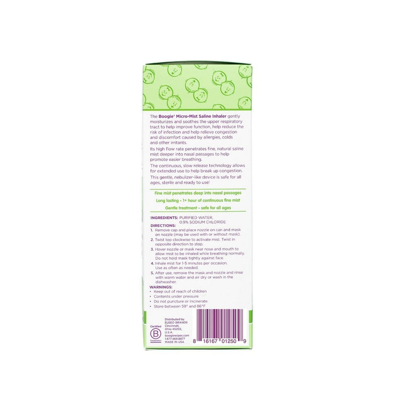 Boogie Wipes Micro Mist Saline Inhaler - 1.7 fl oz
