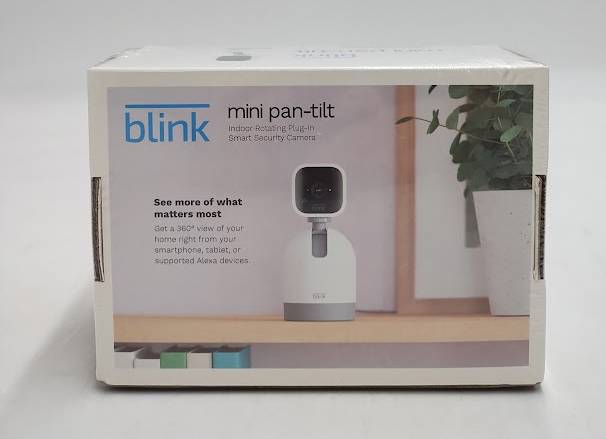 Blink Mini Pan-Tilt Alexa-Enabled Indoor Rotating Plug-In Camera - White