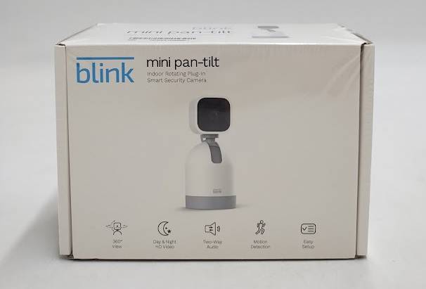 Blink Mini Pan-Tilt Alexa-Enabled Indoor Rotating Plug-In Camera - White