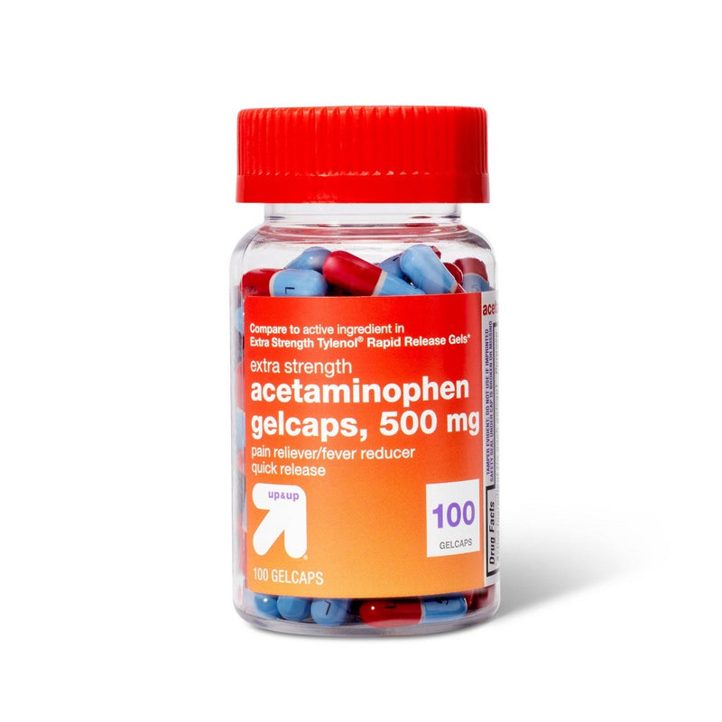 Acetaminophen Extra Strength Pain Reliever + Fever Reducer Quick Release Gelcaps - 100ct - up & up