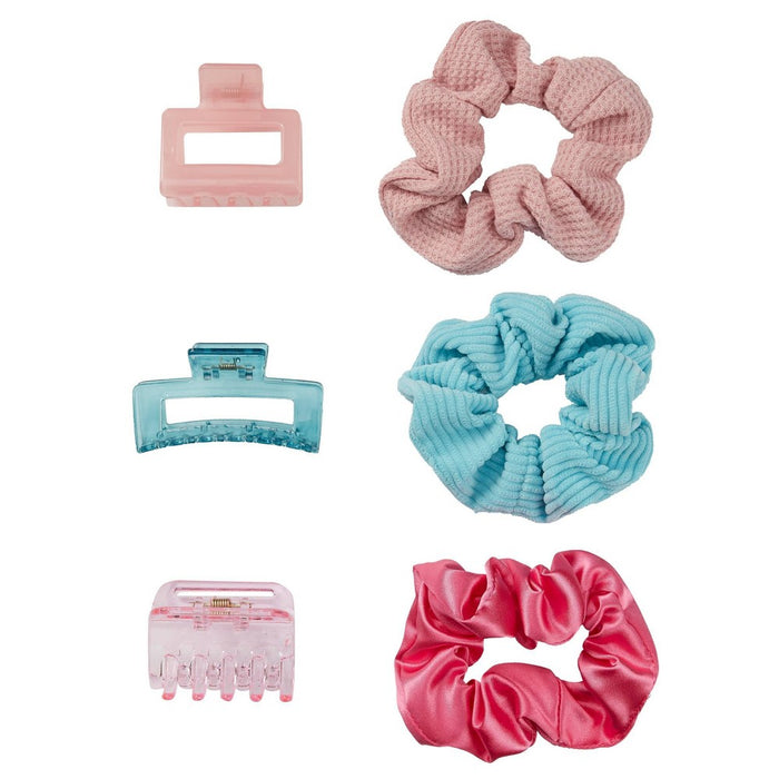 scunci Holiday Assorted Claw Hair Clips/Scrunchies Gift set - Pink - 6ct