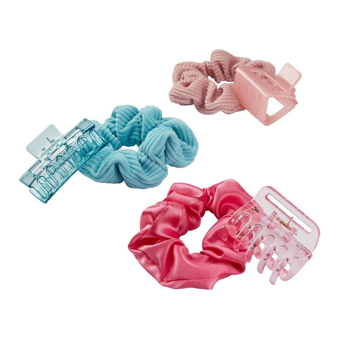 scunci Holiday Assorted Claw Hair Clips/Scrunchies Gift set - Pink - 6ct