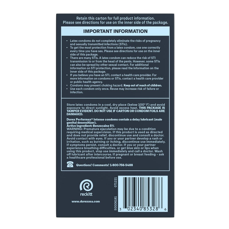 Durex Performax Intense Ultra Thin Lube Condoms - 12ct