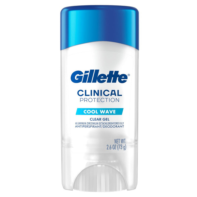 Gillette Antiperspirant Deodorant for Men Clinical Clear Gel - Cool Wave 72 Hour Sweat Protection - 2.6oz