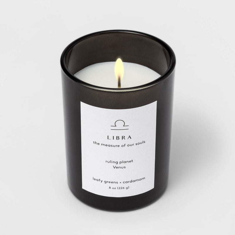 8oz Glass Jar Zodiac Libra Candle Black - Project 62