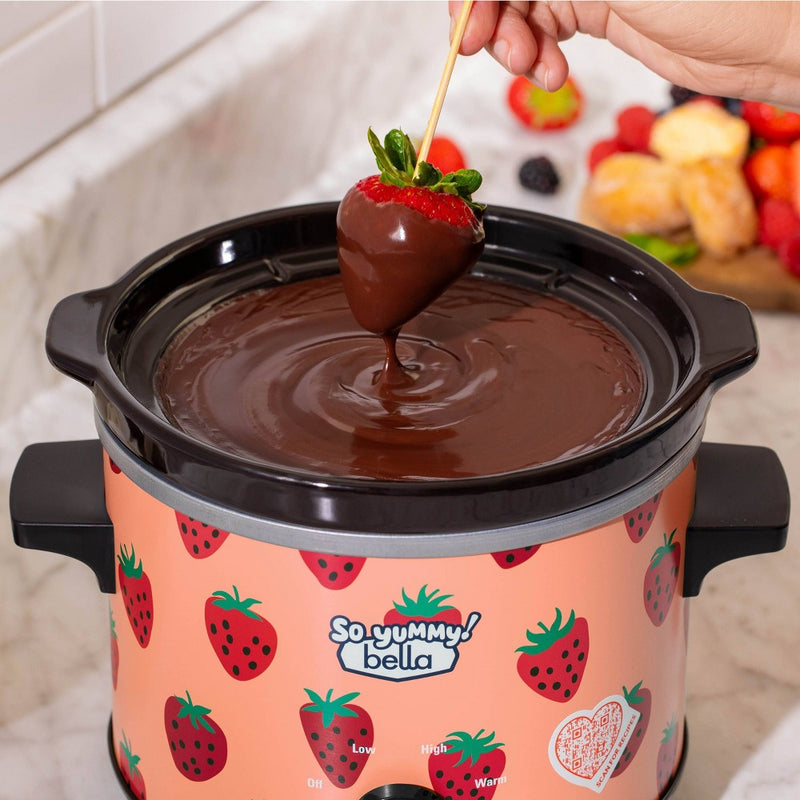 So Yummy by bella 2.0qt Twin Set Slow Cooker Red and Strawberry Pattern