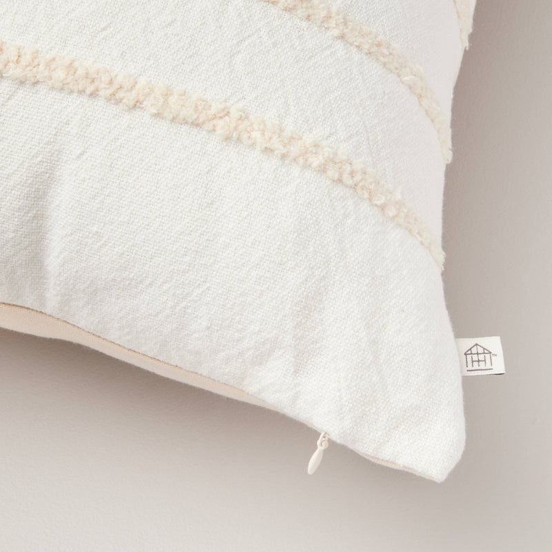 26"x26" Tufted Rib Stripe Euro Bed Pillow Cream/Natural - Hearth & Hand with Magnolia (LOCAL PICKUP ONLY)