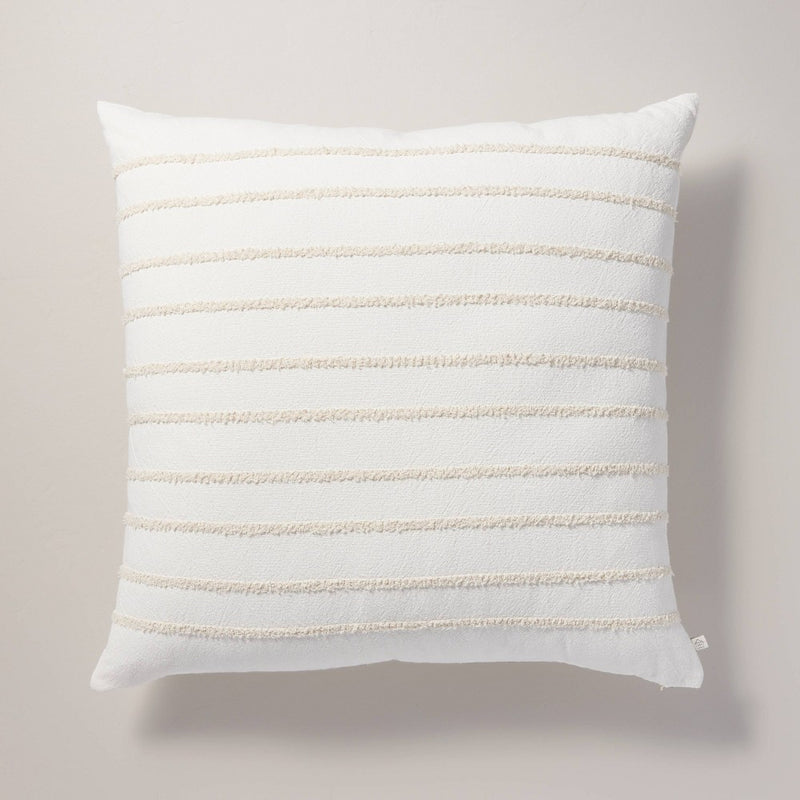 26"x26" Tufted Rib Stripe Euro Bed Pillow Cream/Natural - Hearth & Hand with Magnolia (LOCAL PICKUP ONLY)