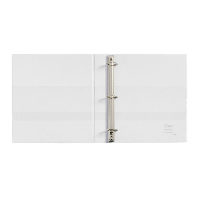 Avery 1" Ring Binder, Heavy Duty with Clear Cover - White