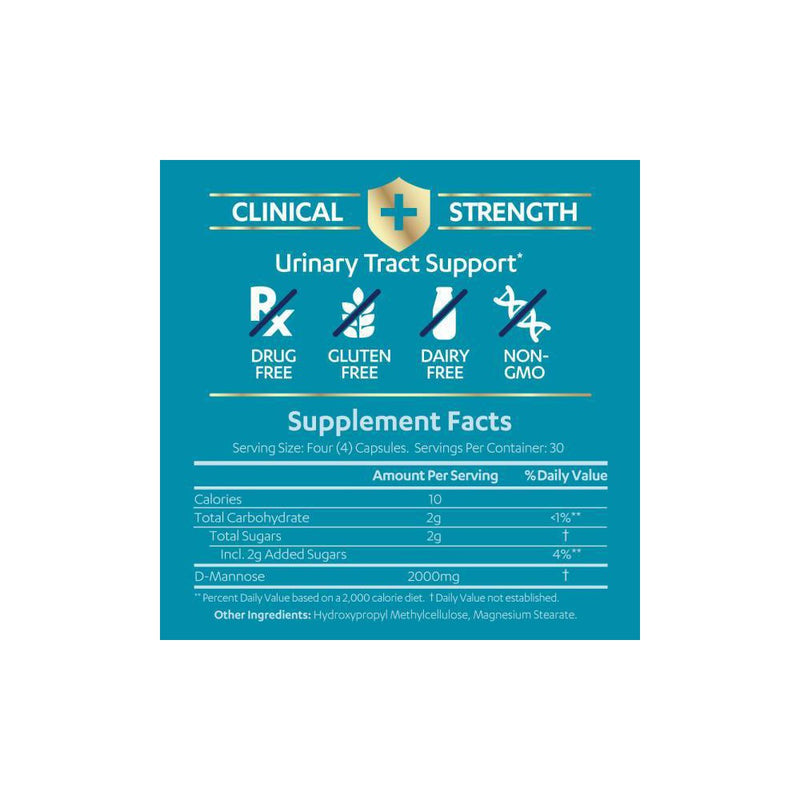 AZO Cleanse + Protect D-Mannose Capsules for Urinary Tract Health - 120ct