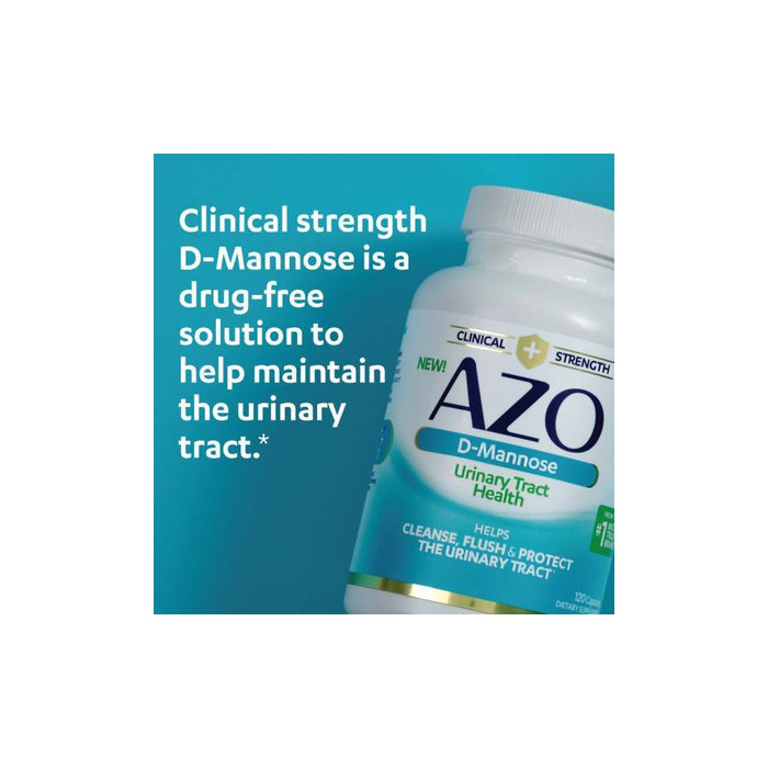 AZO Cleanse + Protect D-Mannose Capsules for Urinary Tract Health - 120ct