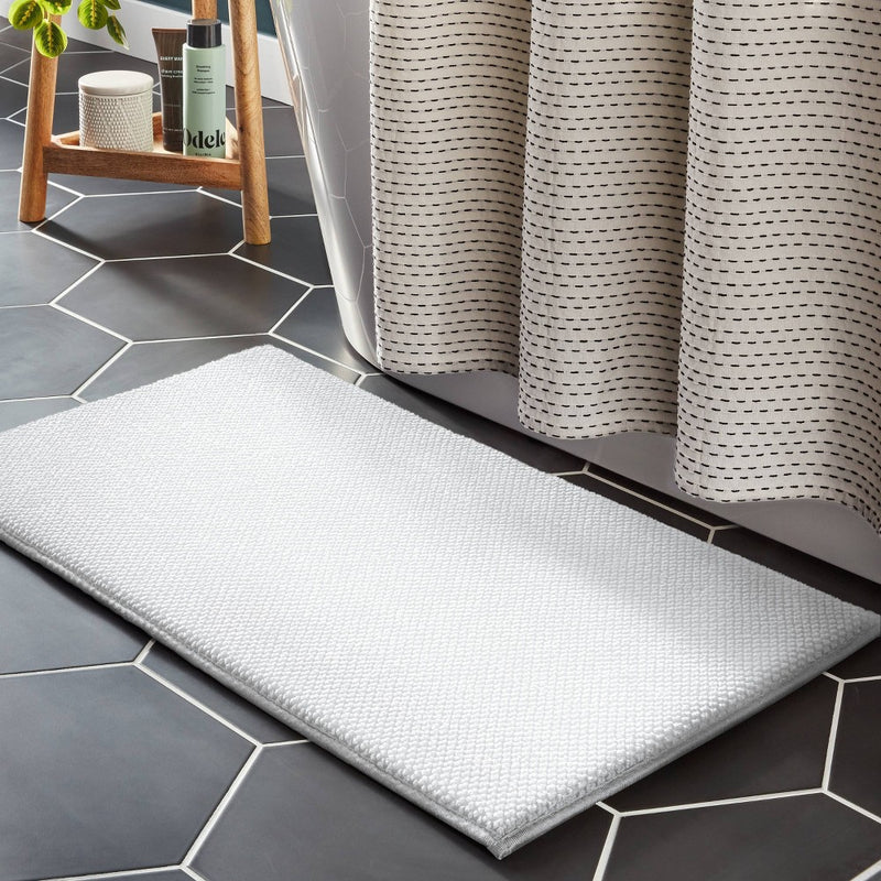 20"x34" Performance Plus Cotton Memory Foam Bath Rug White - Threshold