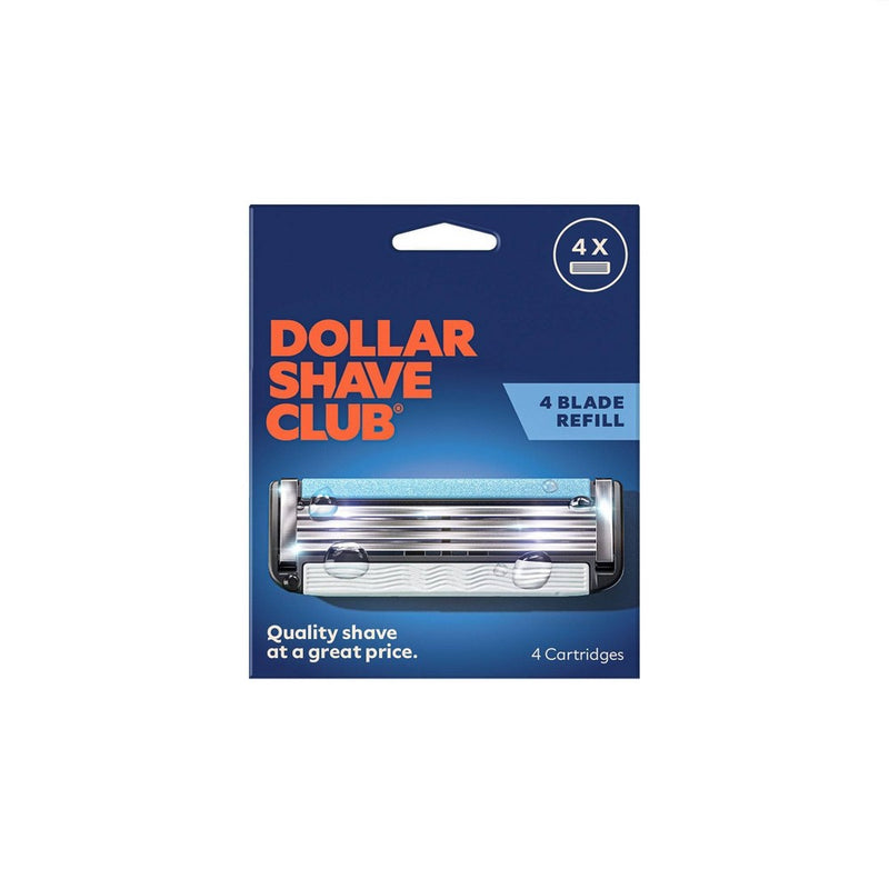 Dollar Shave Club 4-Blade Razor Refill - Compatible with 4 and 6 Blade Handles - 4ct