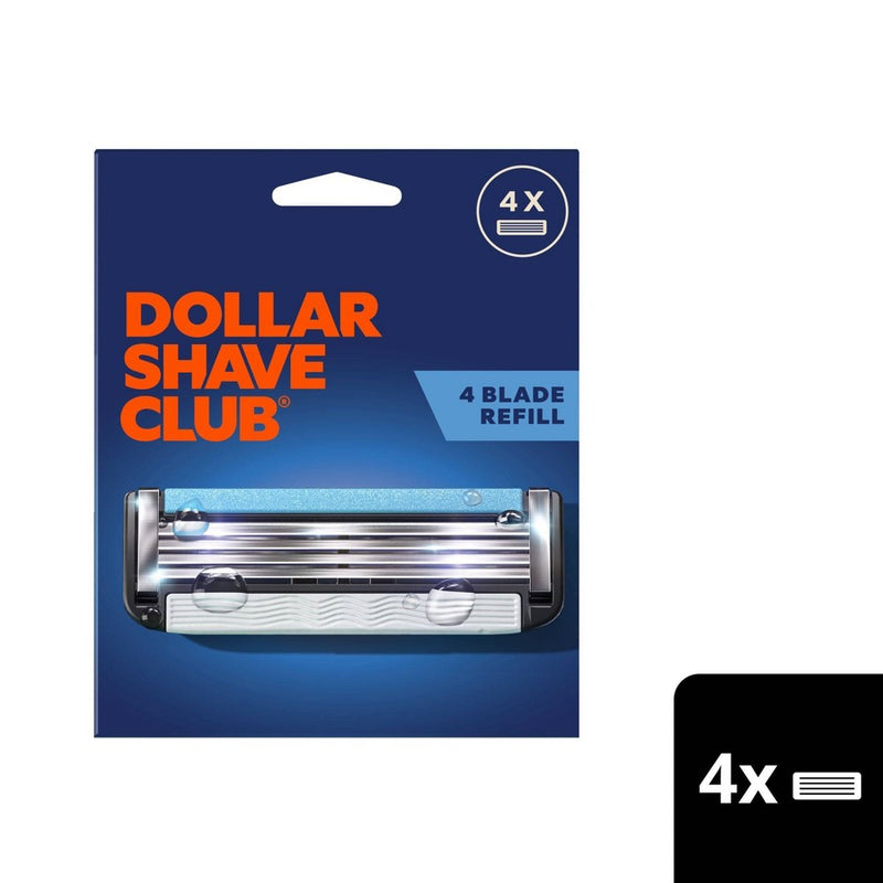 Dollar Shave Club 4-Blade Razor Refill - Compatible with 4 and 6 Blade Handles - 4ct