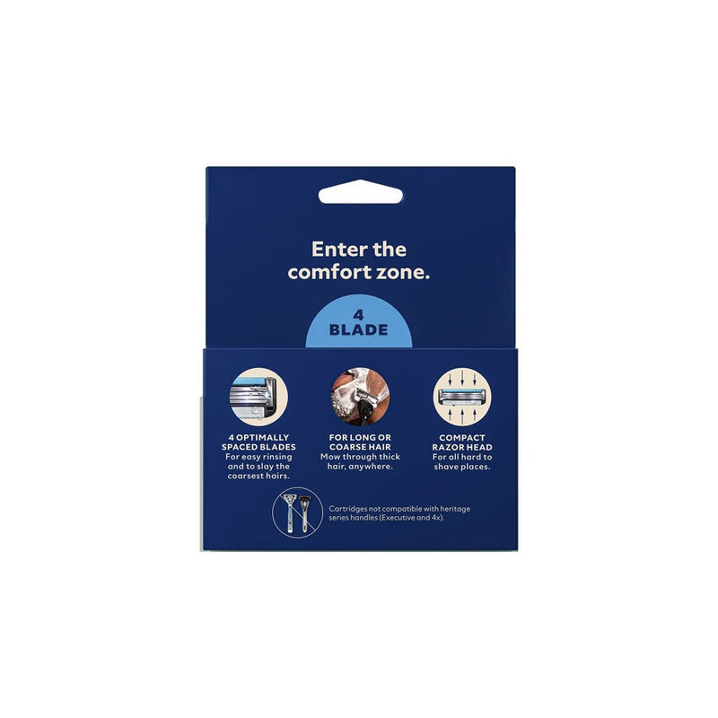 Dollar Shave Club 4-Blade Razor Refill - Compatible with 4 and 6 Blade Handles - 4ct