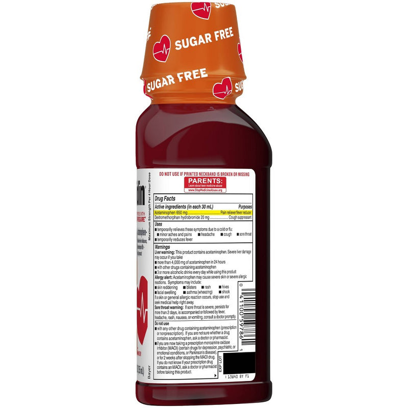 Coricidin High Blood Pressure Max Strength Cough Cold Flu Liquid Cherry - 12 fl oz