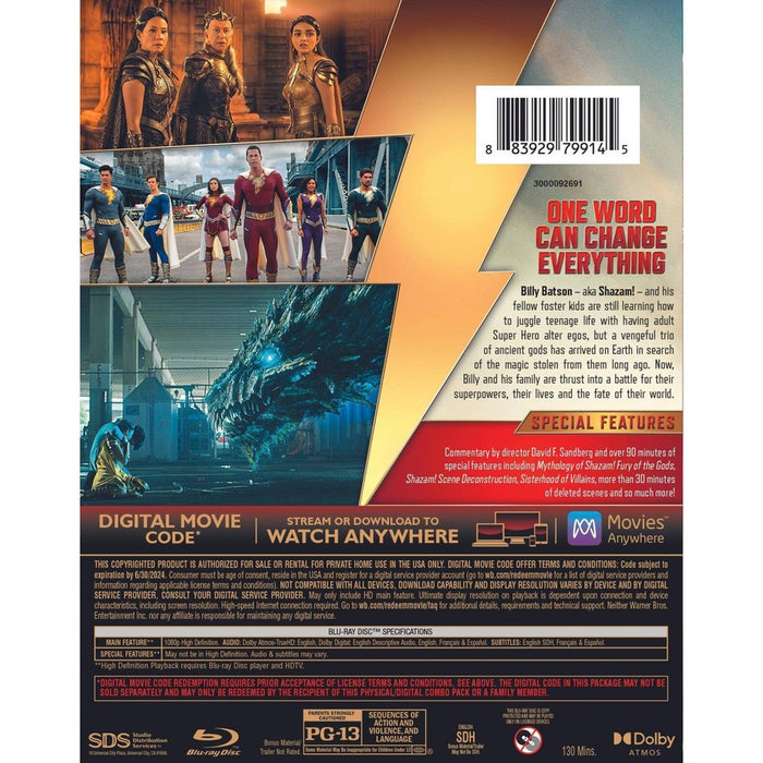 Shazam! Fury of the Gods (Blu-ray + DVD + Digital) *ADD 3 TO YOUR CART & 1 IS FREE!*