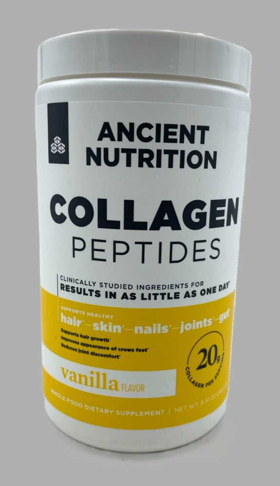 Ancient Nutrition Collagen 12 Servings Peptides -Vanilla-8.5oz -EXP: 08/2026