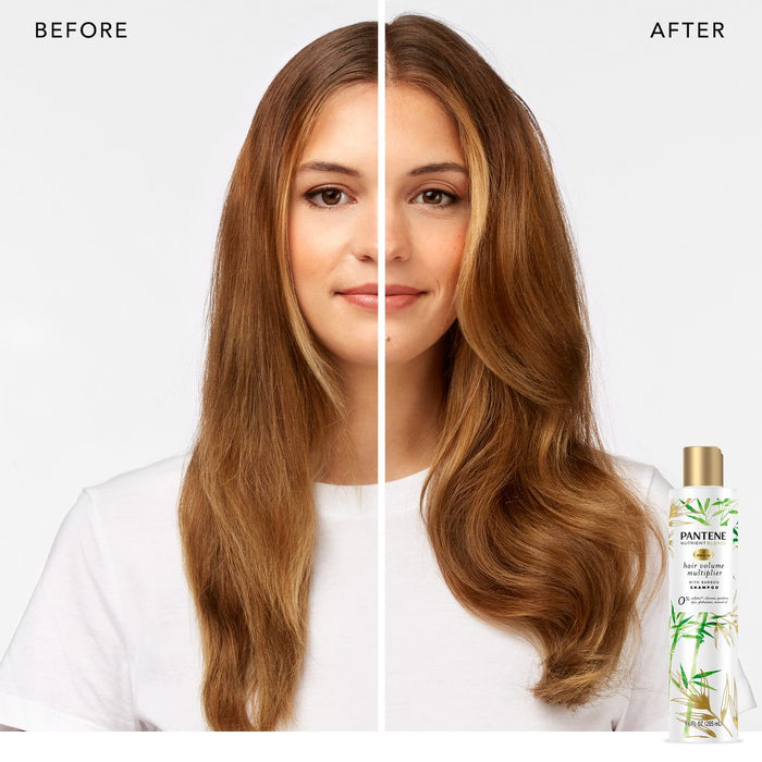 Pantene Nutrient Blends Silicone Free Bamboo Shampoo, Volume Multiplier for Fine Thin Hair - 9.6 fl oz