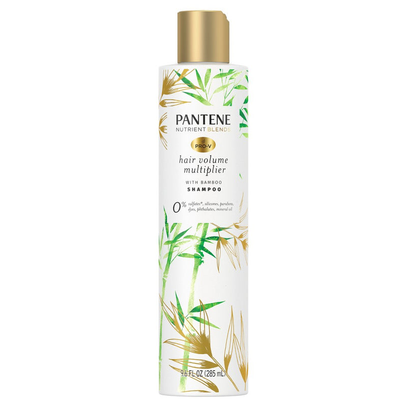 Pantene Nutrient Blends Silicone Free Bamboo Shampoo, Volume Multiplier for Fine Thin Hair - 9.6 fl oz