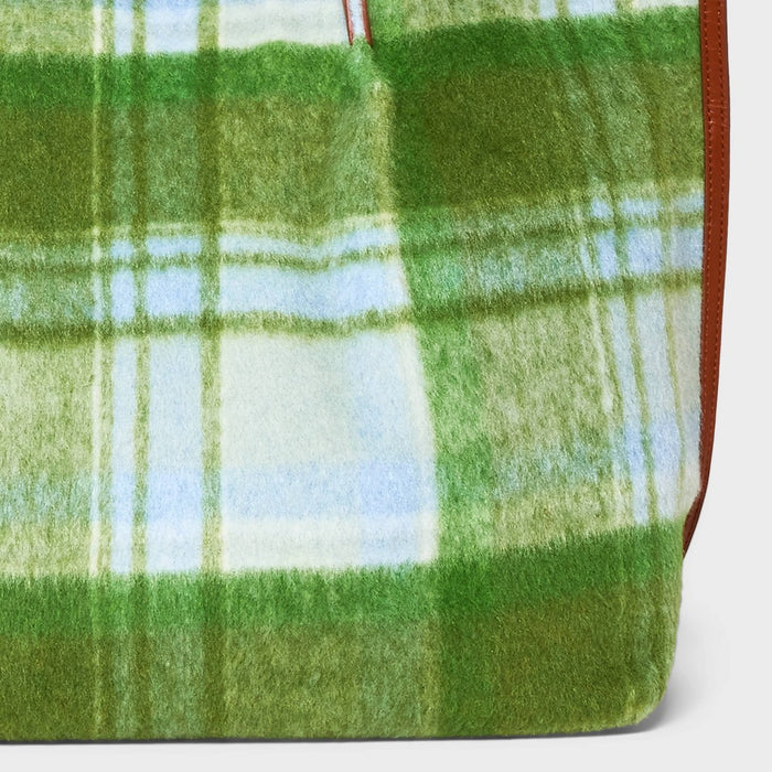 Plaid Craft Tote Handbag - Universal Thread Green