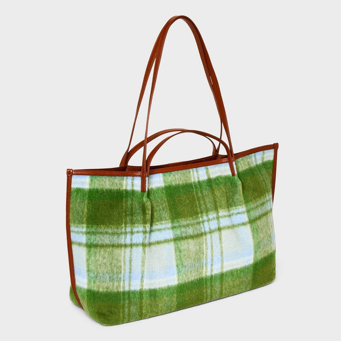 Plaid Craft Tote Handbag - Universal Thread Green