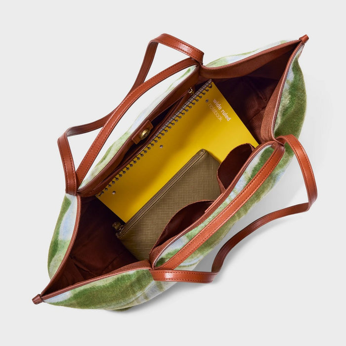 Plaid Craft Tote Handbag - Universal Thread Green