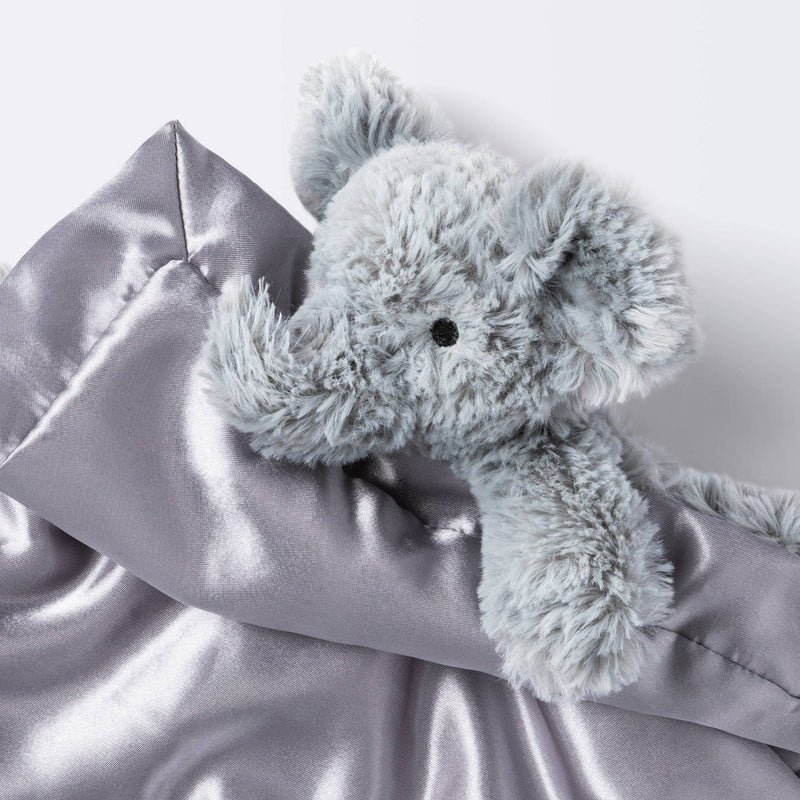 Elephant Small Security Blanket Crib Toy - Gray - Cloud Island
