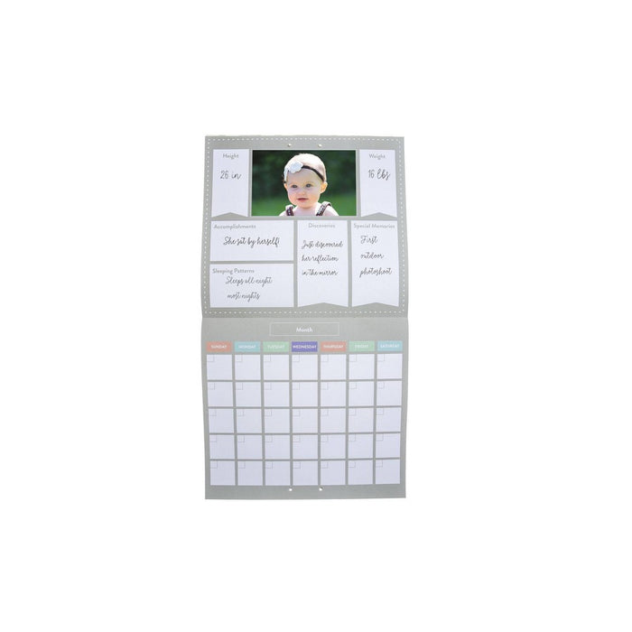 Pearhead First Year Calendar - Gray Chevron