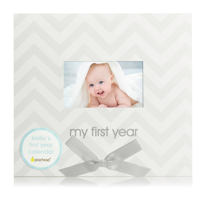 Pearhead First Year Calendar - Gray Chevron