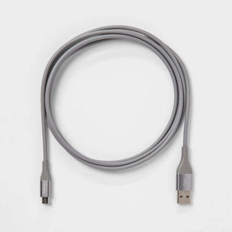6' Micro-USB to USB-A Round Cable - heyday Cool Gray/Silver