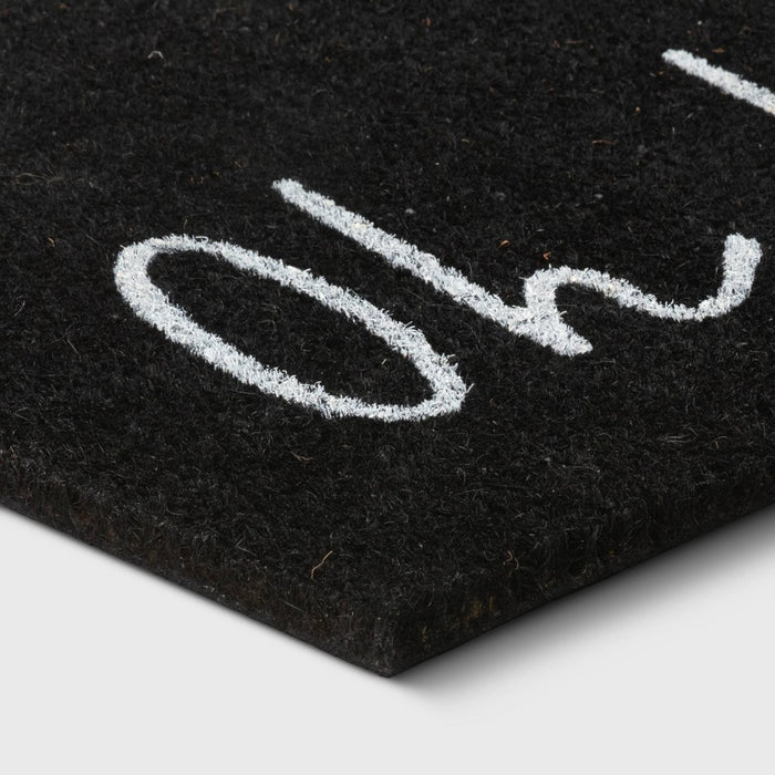 1'6"x2'6" Oh Hello Doormat Black - Threshold (LOCAL PICKUP ONLY)