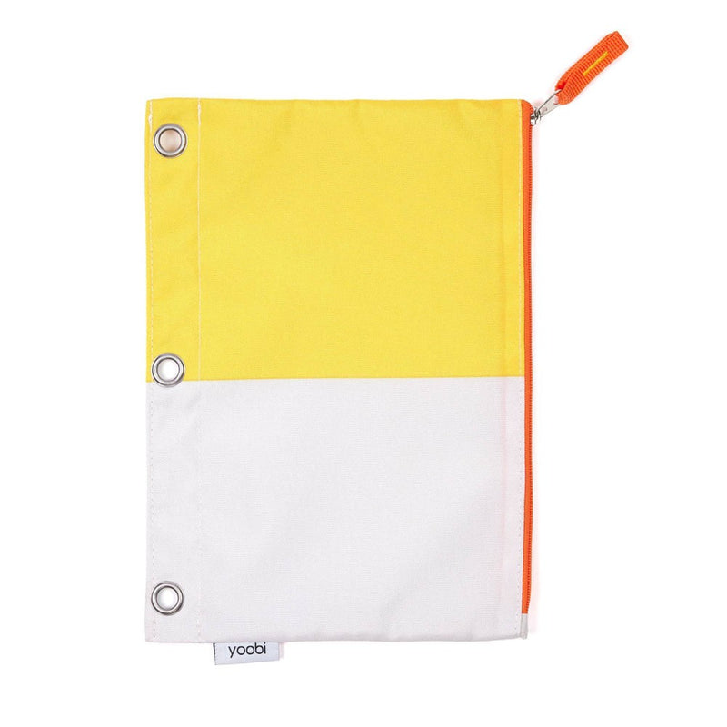 Single Zipper Pencil Case Yellow Color Block - Yoobi
