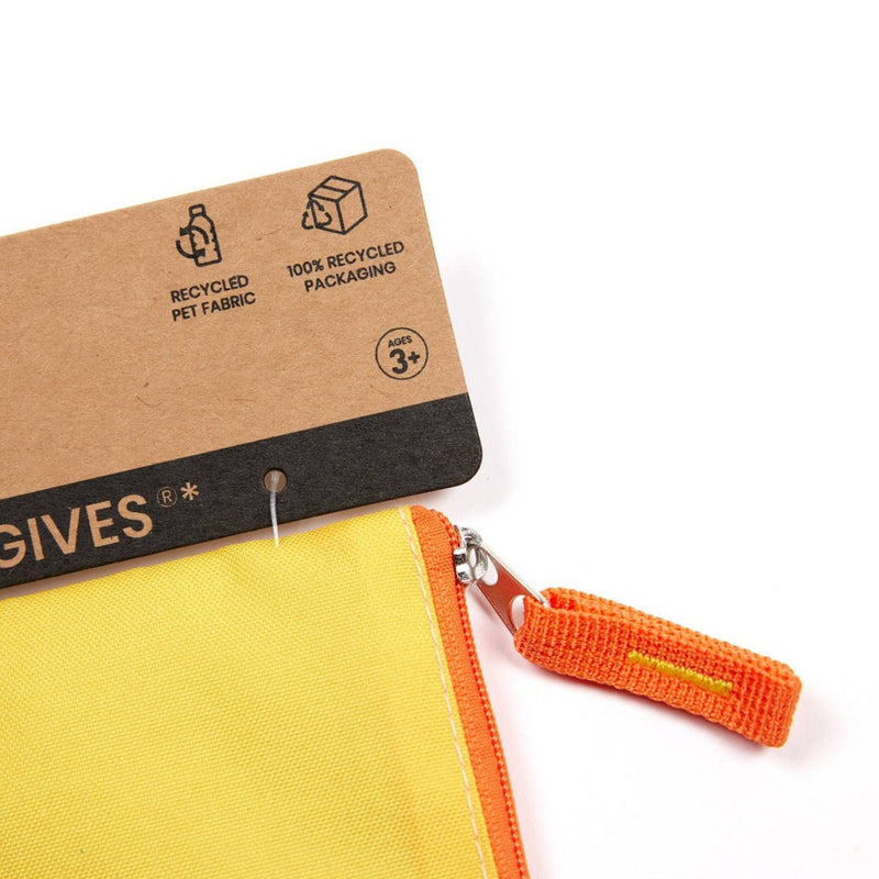 Single Zipper Pencil Case Yellow Color Block - Yoobi