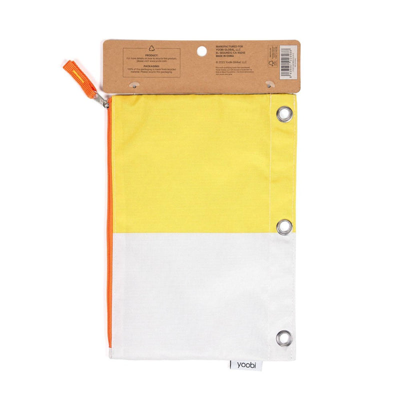 Single Zipper Pencil Case Yellow Color Block - Yoobi