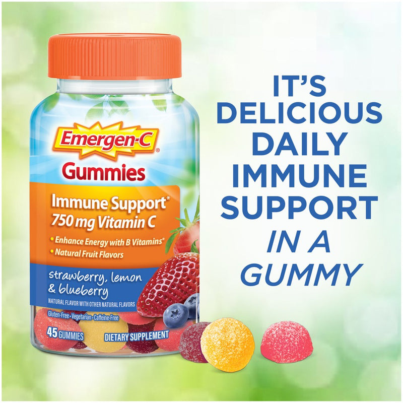 Emergen-C Vitamin C Gummies - Strawberry, Lemon & Blueberry - 45ct