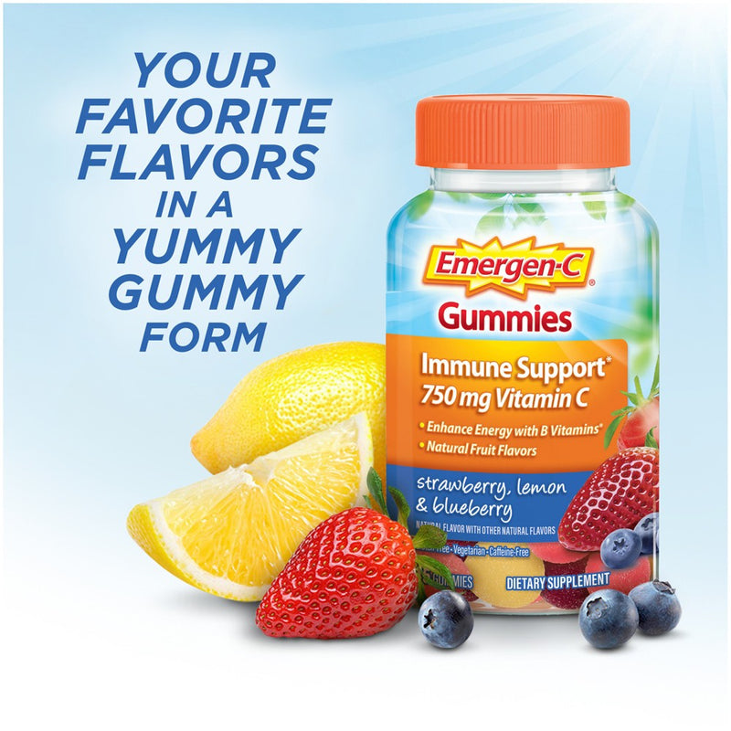 Emergen-C Vitamin C Gummies - Strawberry, Lemon & Blueberry - 45ct
