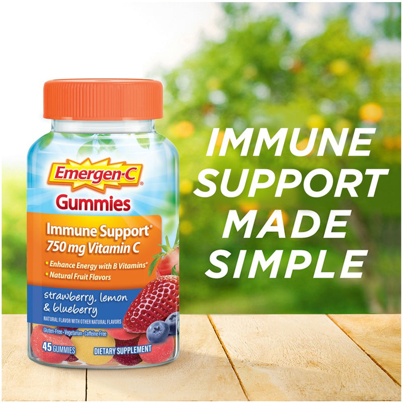 Emergen-C Vitamin C Gummies - Strawberry, Lemon & Blueberry - 45ct
