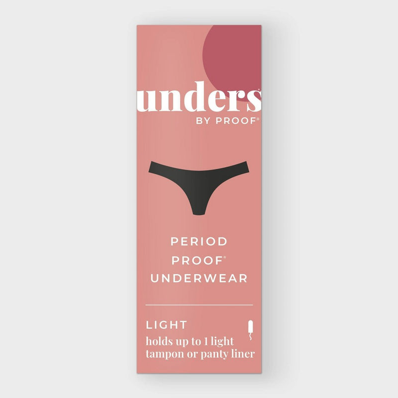 Unders by Proof Period Underwear Thong - Light Absorbency - XL - Black
