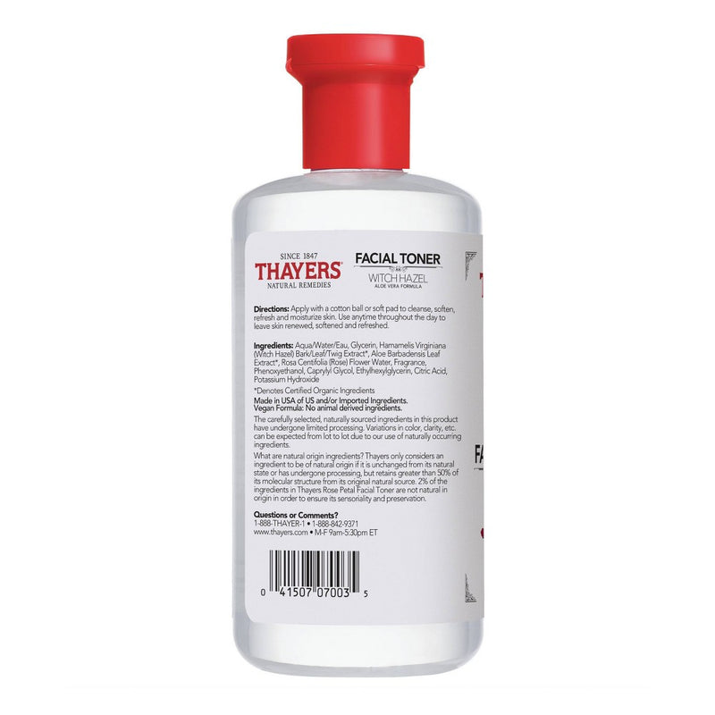 Thayers Natural Remedies Witch Hazel Alcohol Free Toner with Rose Petal - 12 fl oz