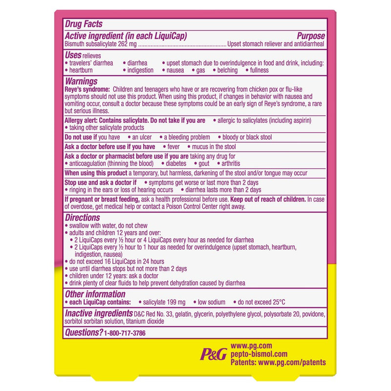 Pepto-Bismol 5 Symptom Stomach Relief Liquicaps - 12ct