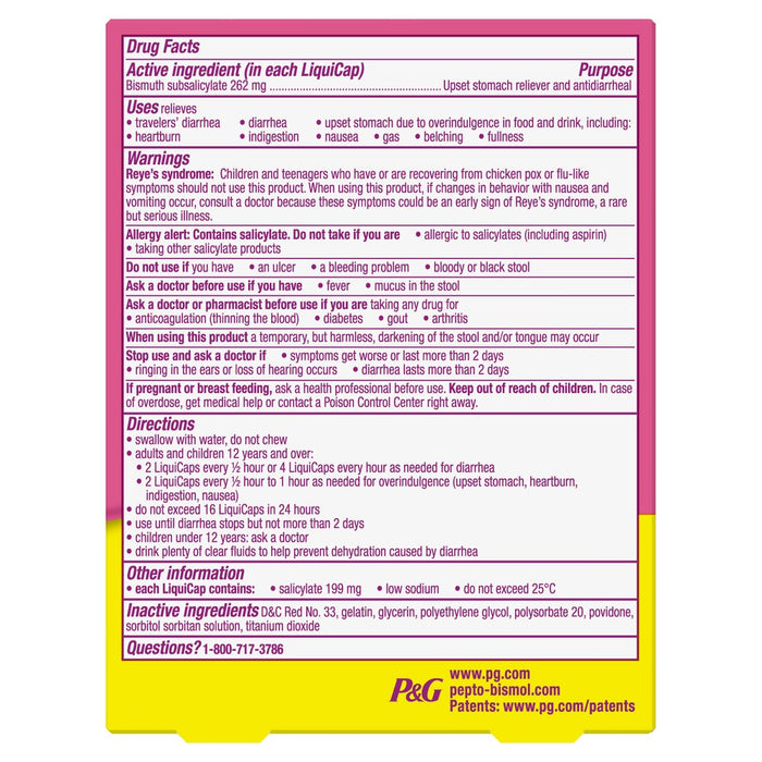 Pepto-Bismol 5 Symptom Stomach Relief Liquicaps - 12ct