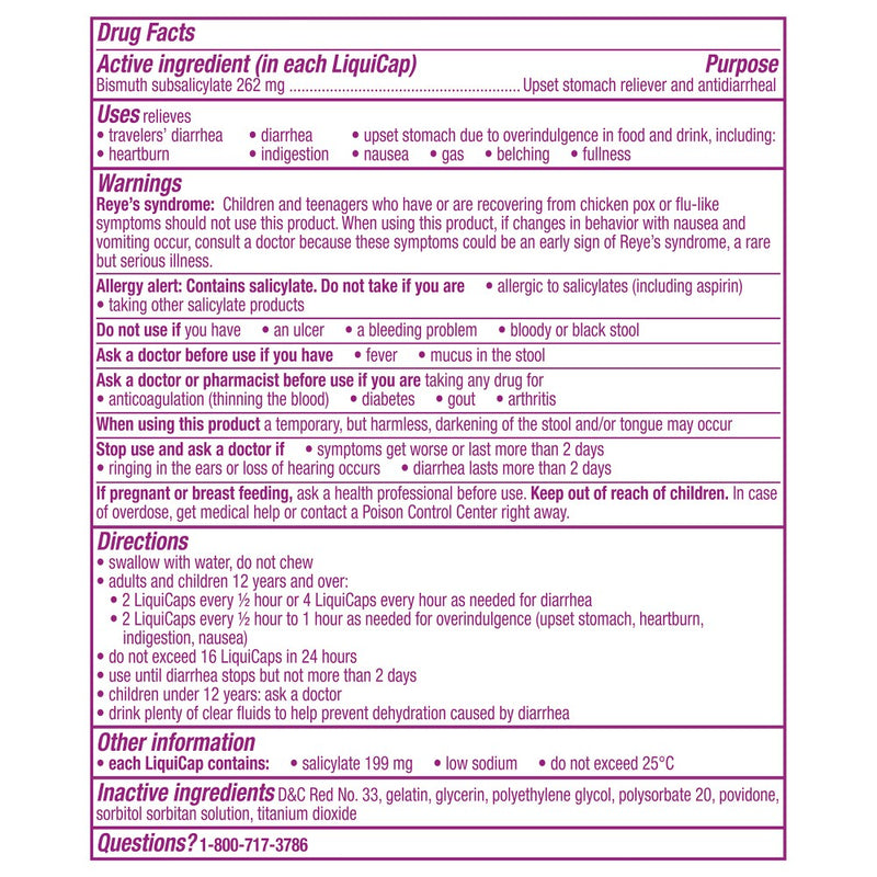 Pepto-Bismol 5 Symptom Stomach Relief Liquicaps - 12ct