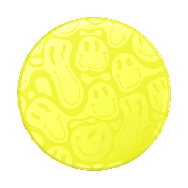 PopSockets PopGrip Cell Phone Grip & Stand - Neon Jolt Yellow Smiley Melt