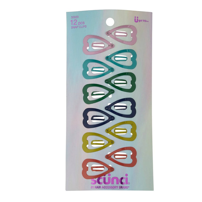 scunci Kids Heart Snap Clips - 12pk